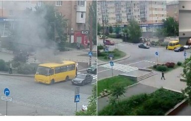 Соцсети сообщили о взрыве маршрутки в центре Донецка, есть фото