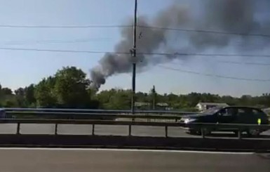 В Киеве на Трухановом острове сильный пожар, валит густой дым