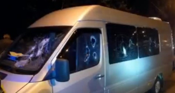 В Киеве расстреляли Mercedes Sprinter