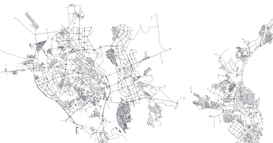 Исследователи показали, как выглядят сети улиц городов Украины