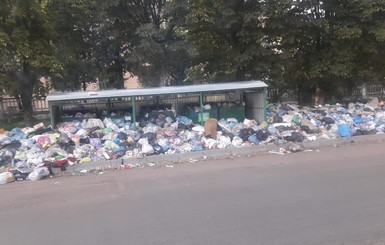 Центр Дрогобыча завалили горами мусора