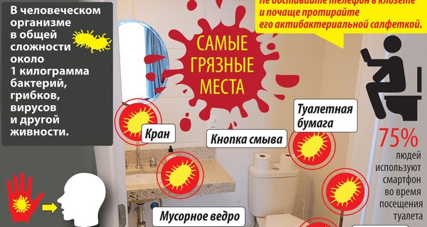 Не берите смартфон в клозет: ученые назвали самые грязные места в доме