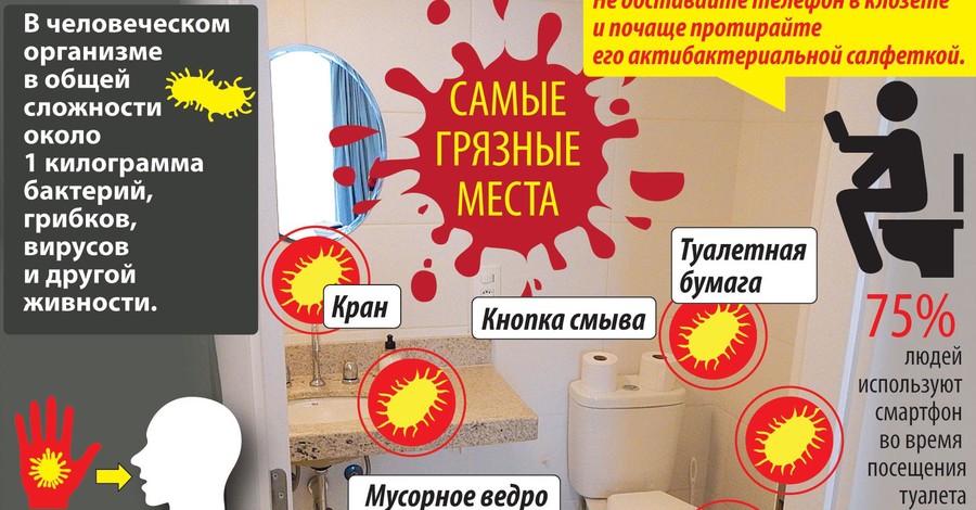 Не берите смартфон в клозет: ученые назвали самые грязные места в доме