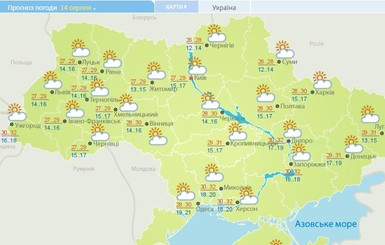 С 14-15 августа в Украине станет по-настоящему жарко