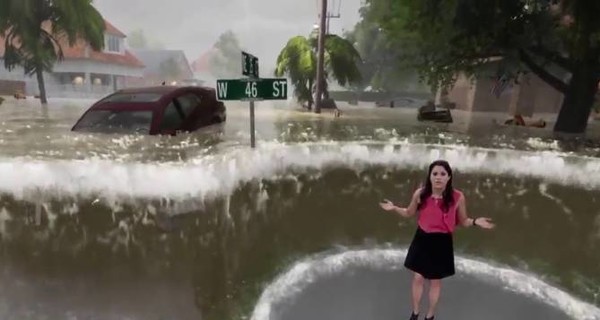 Жители США в шоке от просмотра прогноза погоды, во время которого ураган Флоренс 