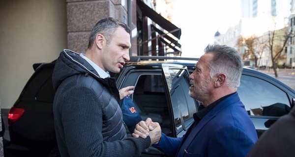 Шварценеггер посетил украинскую столицу и встретился с мэром Киева Виталием Кличко