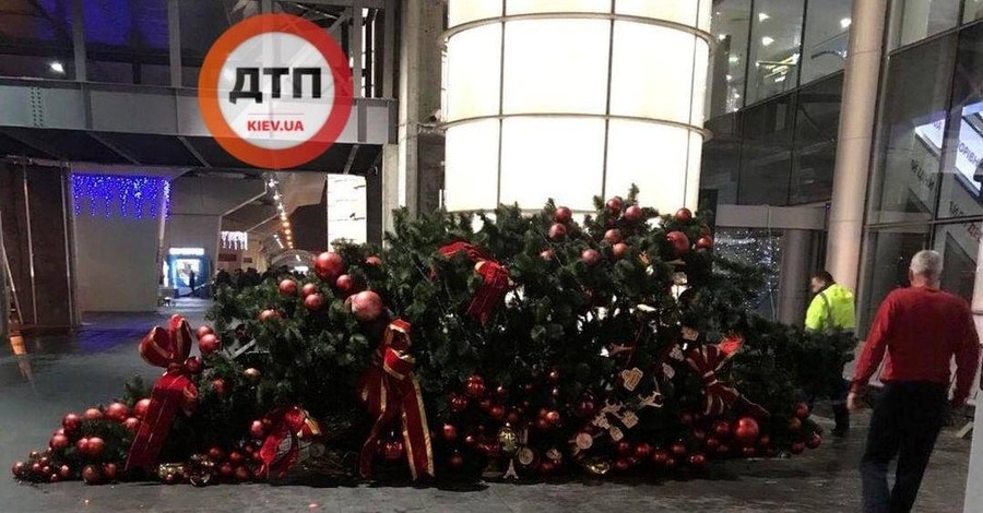 В Борисполе завалили новогоднюю елку