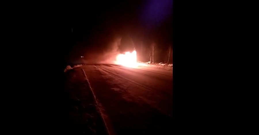 В Волынской области на Рождество сгорел пассажирский автобус