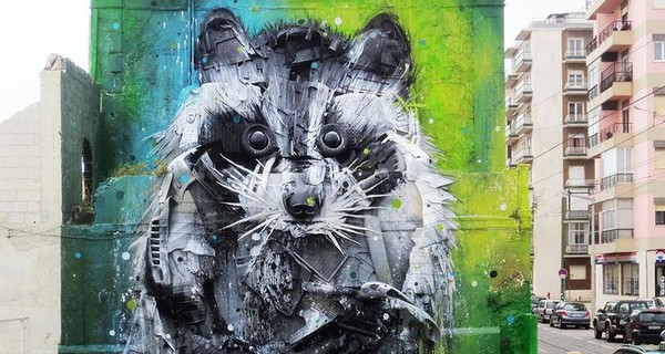 Вторая жизнь: португальский уличный художник создает картины из мусора