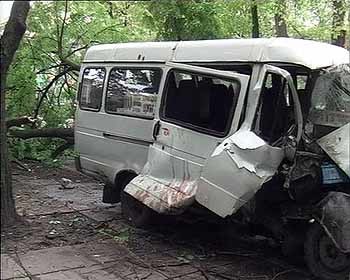 Маршрутка с 7 пассажирами въехала в дерево в Днепропетровске [ФОТО] 