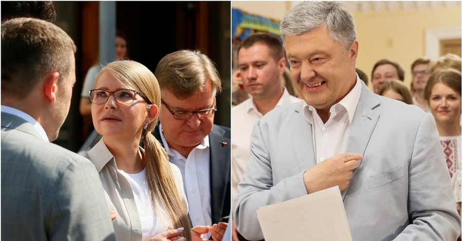 Порошенко с детьми, а Тимошенко в наряде с предвыборного плаката. Как голосовали первые номера партий