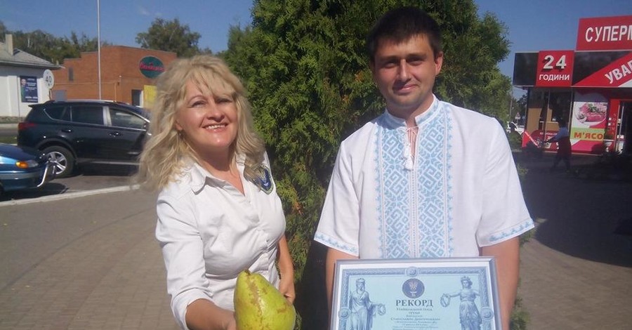 На Харьковщине вырастили гигантскую грушу: можно сварить 3 килограмма повидла