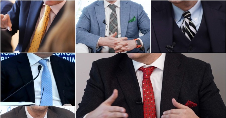 С уточками, в горошек и клеточку: какие галстуки выбрали участники Давоса 2020
