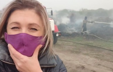 Киевлянка показала пожар под Киевом и попросила помощи: 