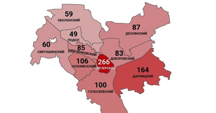 Коронавирус в Киеве по районам: заражены 1059 человек