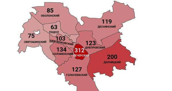 Коронавирус в Киеве по районам: заражены 1341 человек