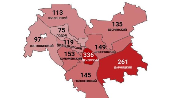 Коронавирус в Киеве по районам: заражены 1583 человек