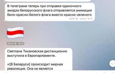 Telegram заменил государственный флаг Беларуси на оппозиционный