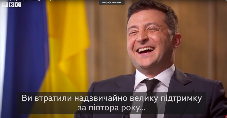 Зеленский на интервью расхохотался во время вопроса о резком снижении своего рейтинга  
