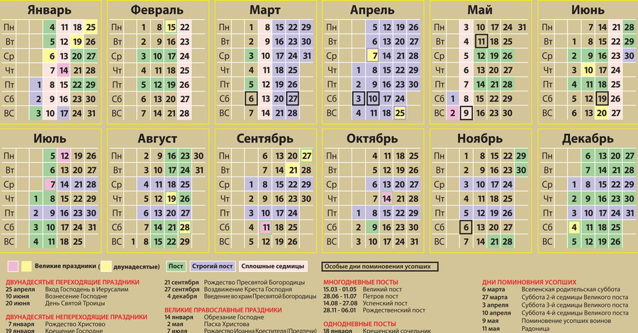 Православный календарь-2021