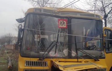 На Полтавщине школьный автобус с детьми врезался в столб: пострадали два человека