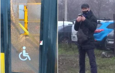 В Киеве мужчину не пустили в троллейбус и он разбил транспорту дверь