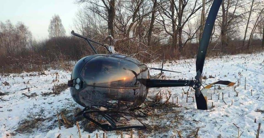 Под Киевом упал вертолет