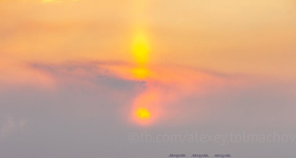 В небе над Запорожьем сфотографировали светящийся столб