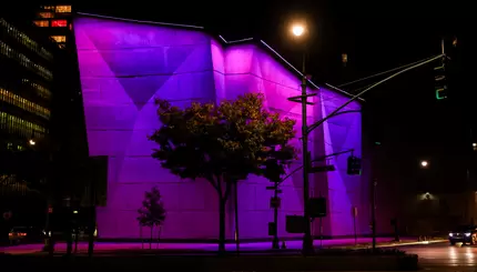 В Нью-Йорке здания подсветили фиолетовым светом для повышения осведомленности о домашнем насилии
