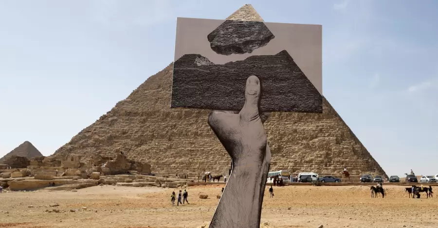 Арт-выставка перед Великой пирамидой в Гизе