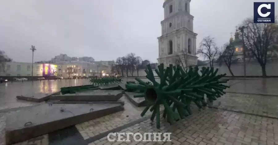 В Киеве начали устанавливать главную елку страны 