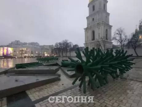 В Киеве начали устанавливать главную елку страны 