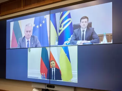Владимир Зеленский с президентами Литвы и Польши призвал Россию отвести войска от границы Украины