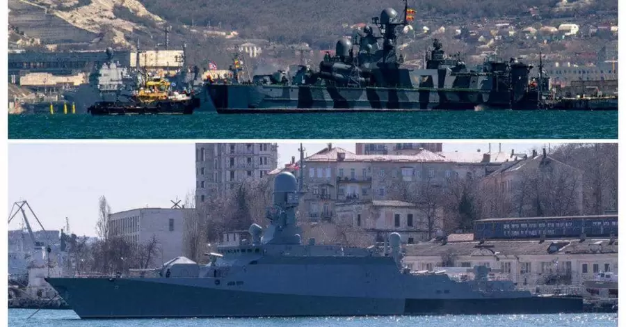 Ще один крок до піратства: російські окупанти зафарбовують назви своїх бойових кораблів