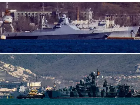 Ще один крок до піратства: російські окупанти зафарбовують назви своїх бойових кораблів