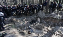 Журналистам показали братскую могилу в селе Мотыжин