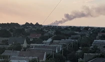 Дым после обстрелов в Донецке