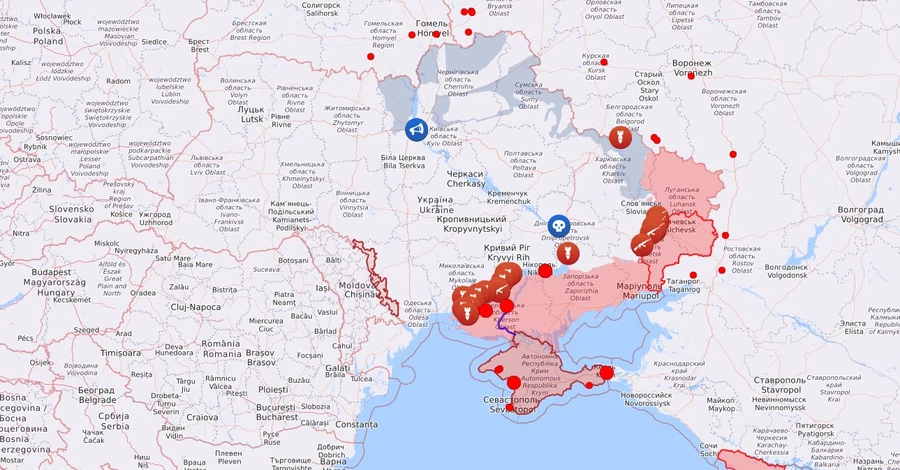 Карта боевых действий в Украине: 01.10.2022