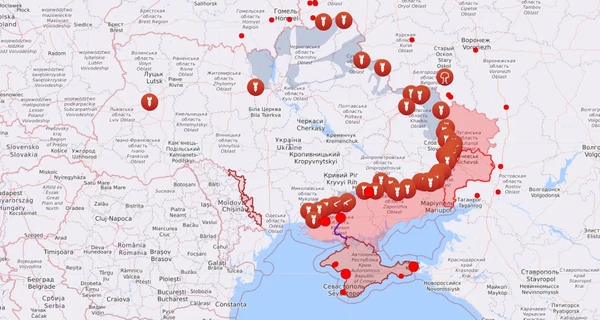 Карта бойових дій в Україні: 15.10.2022