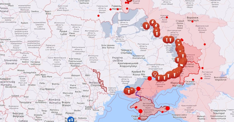 Карта боевых действий в Украине: 01.12.2022