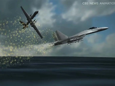 CBS показав відеографіку того, як Су-27 пошкодив над Чорним морем MQ-9 Reaper