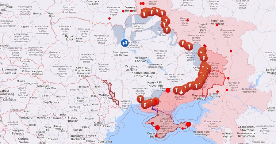 Карта боевых действий в Украине: 27.04.2023