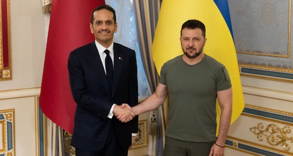 Зеленский встретился с премьером Катара, который впервые прибыл в Украину