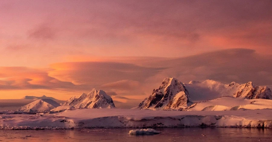 Украинские полярники показали удивительные фото Антарктиды в розовых цветах