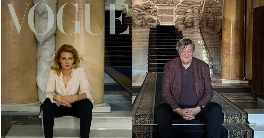 Стивен Фрай повторил фото Елены Зеленской для Vogue, за которое ее критиковали украинцы