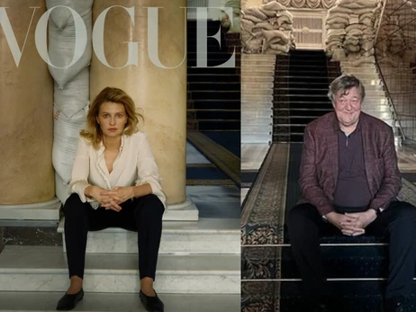 Стивен Фрай повторил фото Елены Зеленской для Vogue, за которое ее критиковали украинцы