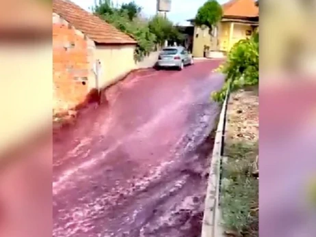 В Португалии вино затопило улицы города