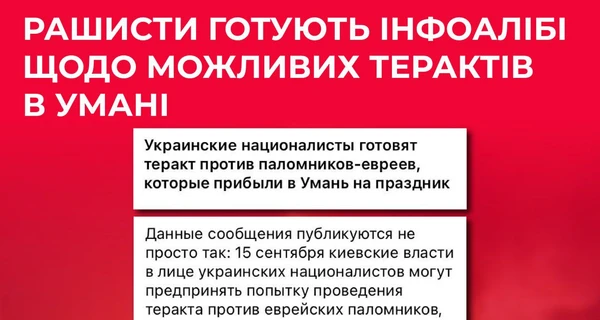 Россия распространяет фейки о возможных терактах в Умани на Рош ха-Шана 