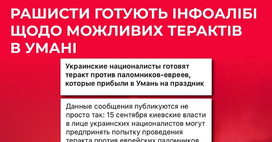 Россия распространяет фейки о возможных терактах в Умани на Рош ха-Шана 