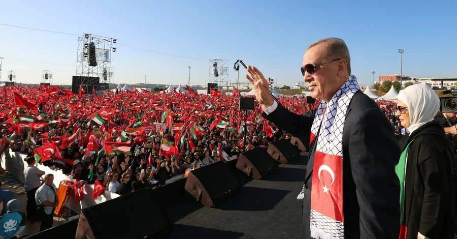  Эрдоган на митинге в Стамбуле: Мы объявим Израиль военным преступником
